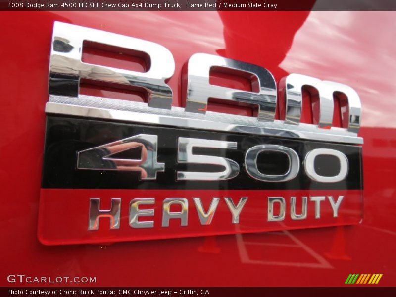 Flame Red / Medium Slate Gray 2008 Dodge Ram 4500 HD SLT Crew Cab 4x4 Dump Truck