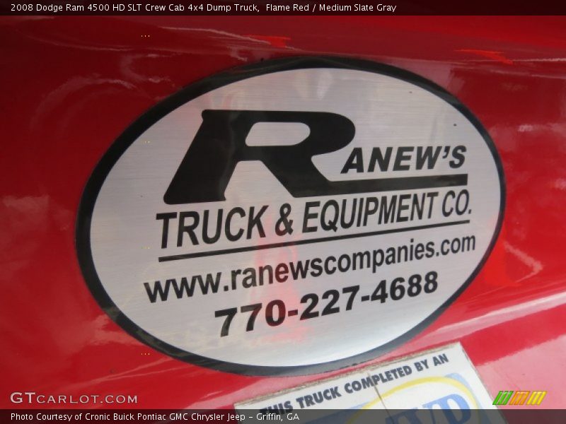 Flame Red / Medium Slate Gray 2008 Dodge Ram 4500 HD SLT Crew Cab 4x4 Dump Truck