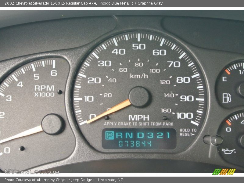 Indigo Blue Metallic / Graphite Gray 2002 Chevrolet Silverado 1500 LS Regular Cab 4x4