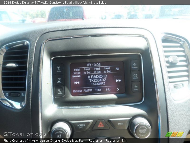 Sandstone Pearl / Black/Light Frost Beige 2014 Dodge Durango SXT AWD