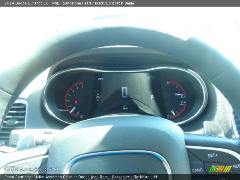 Sandstone Pearl / Black/Light Frost Beige 2014 Dodge Durango SXT AWD