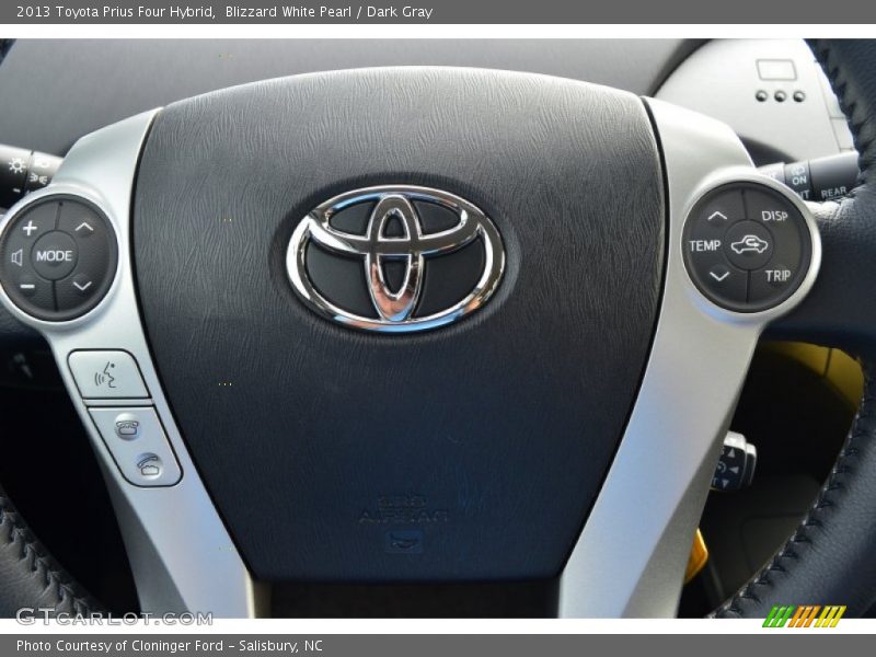 Blizzard White Pearl / Dark Gray 2013 Toyota Prius Four Hybrid