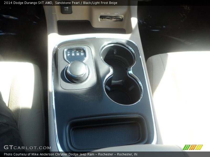 Sandstone Pearl / Black/Light Frost Beige 2014 Dodge Durango SXT AWD