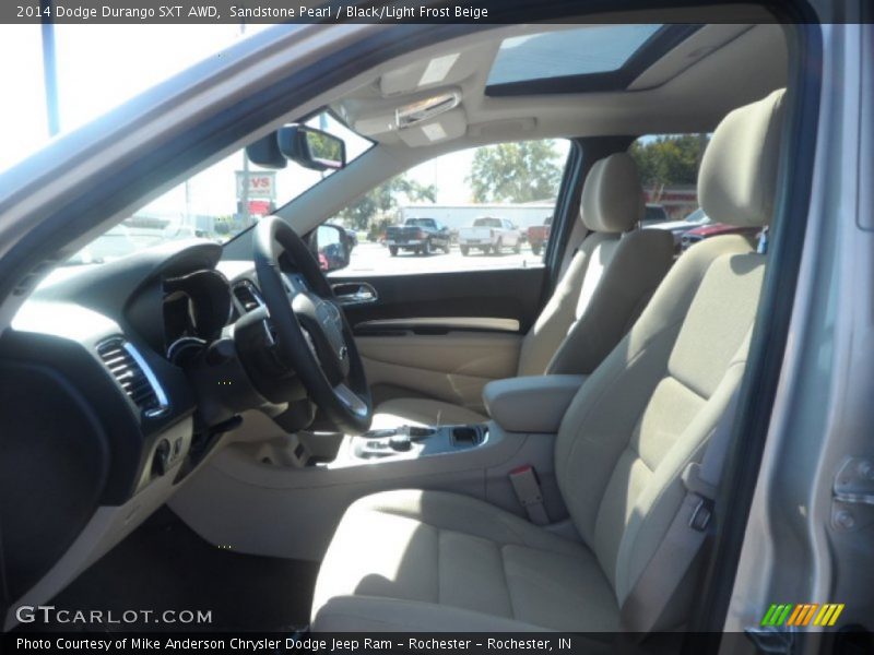 Sandstone Pearl / Black/Light Frost Beige 2014 Dodge Durango SXT AWD