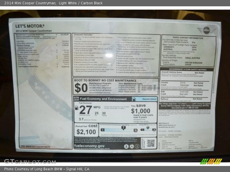 Light White / Carbon Black 2014 Mini Cooper Countryman