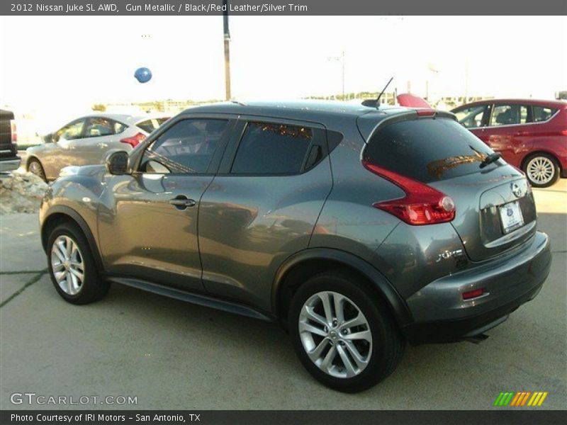 Gun Metallic / Black/Red Leather/Silver Trim 2012 Nissan Juke SL AWD