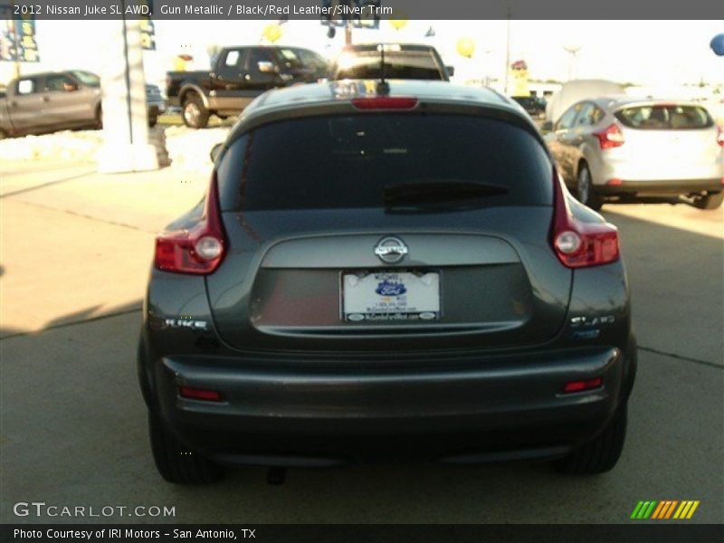 Gun Metallic / Black/Red Leather/Silver Trim 2012 Nissan Juke SL AWD