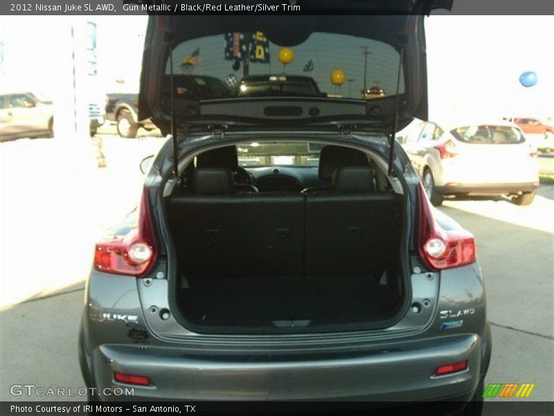 Gun Metallic / Black/Red Leather/Silver Trim 2012 Nissan Juke SL AWD