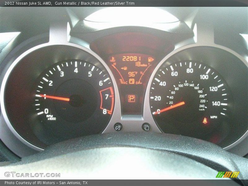Gun Metallic / Black/Red Leather/Silver Trim 2012 Nissan Juke SL AWD