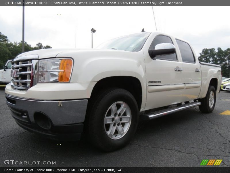 White Diamond Tricoat / Very Dark Cashmere/Light Cashmere 2011 GMC Sierra 1500 SLT Crew Cab 4x4