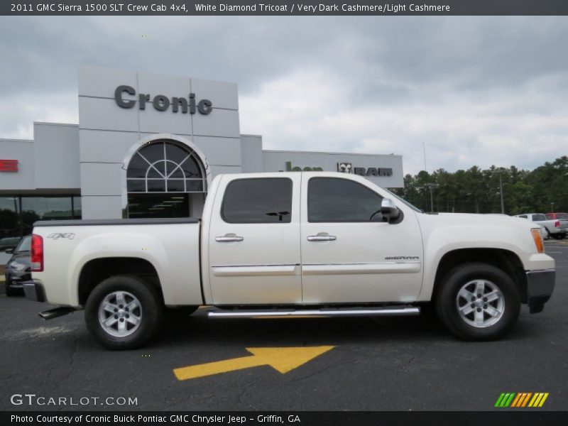 White Diamond Tricoat / Very Dark Cashmere/Light Cashmere 2011 GMC Sierra 1500 SLT Crew Cab 4x4