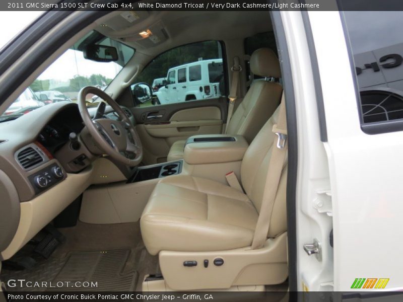 White Diamond Tricoat / Very Dark Cashmere/Light Cashmere 2011 GMC Sierra 1500 SLT Crew Cab 4x4
