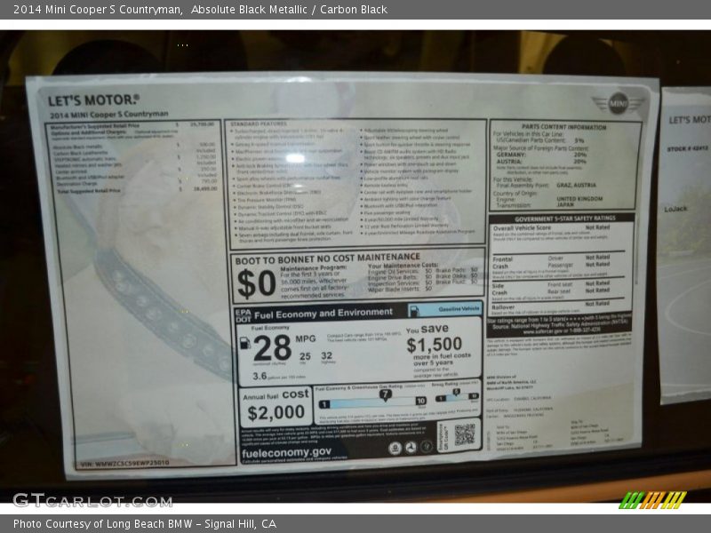 Absolute Black Metallic / Carbon Black 2014 Mini Cooper S Countryman