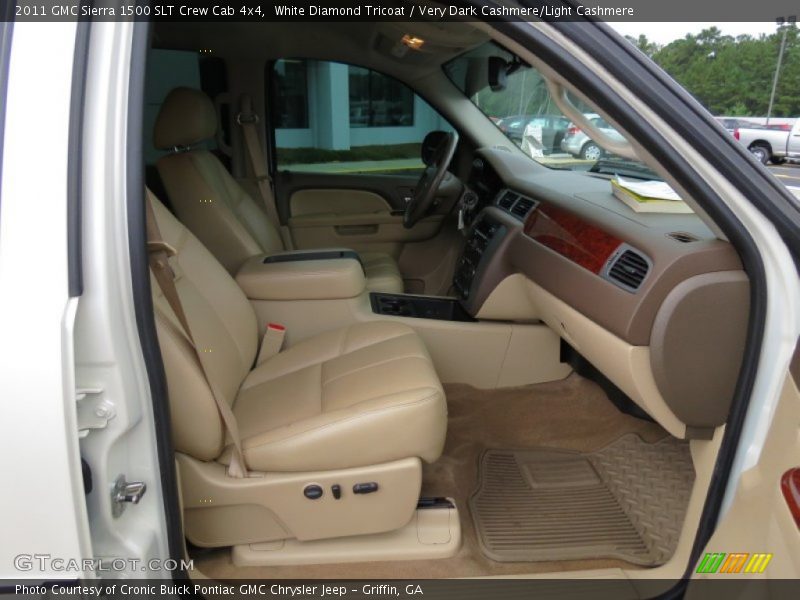 White Diamond Tricoat / Very Dark Cashmere/Light Cashmere 2011 GMC Sierra 1500 SLT Crew Cab 4x4