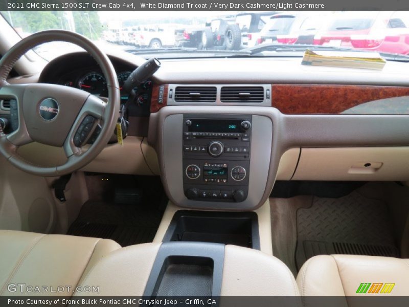 White Diamond Tricoat / Very Dark Cashmere/Light Cashmere 2011 GMC Sierra 1500 SLT Crew Cab 4x4