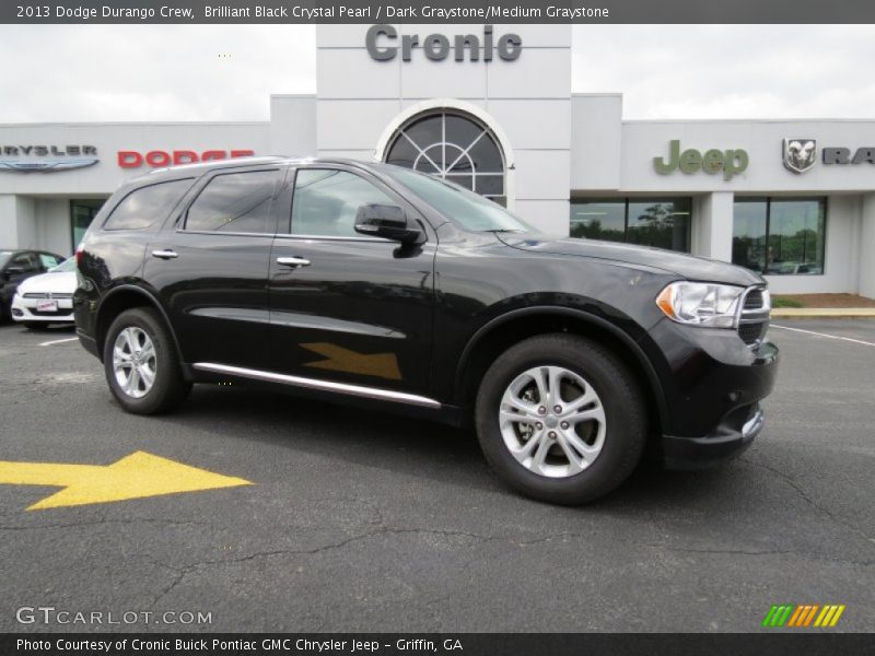 Brilliant Black Crystal Pearl / Dark Graystone/Medium Graystone 2013 Dodge Durango Crew