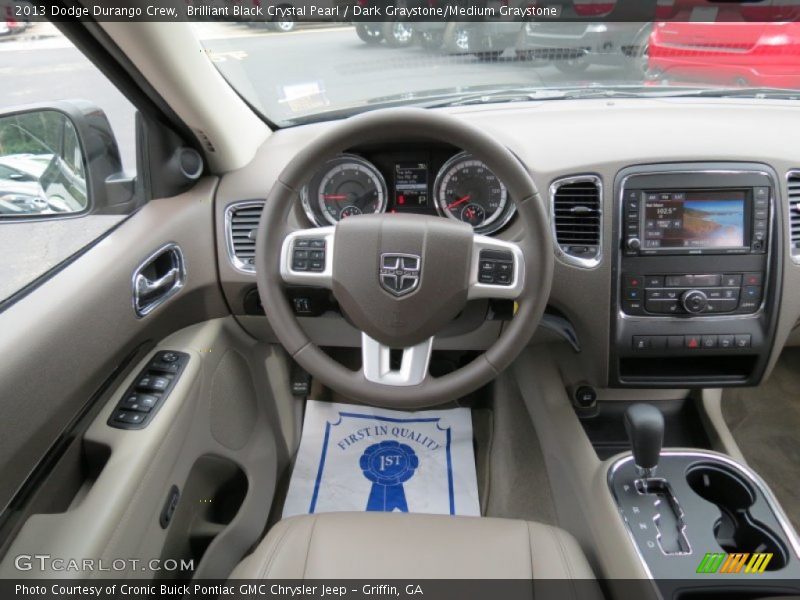 Brilliant Black Crystal Pearl / Dark Graystone/Medium Graystone 2013 Dodge Durango Crew