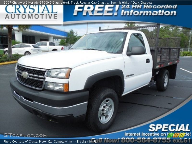 Summit White / Dark Charcoal 2007 Chevrolet Silverado 2500HD Classic Work Truck Regular Cab Chassis