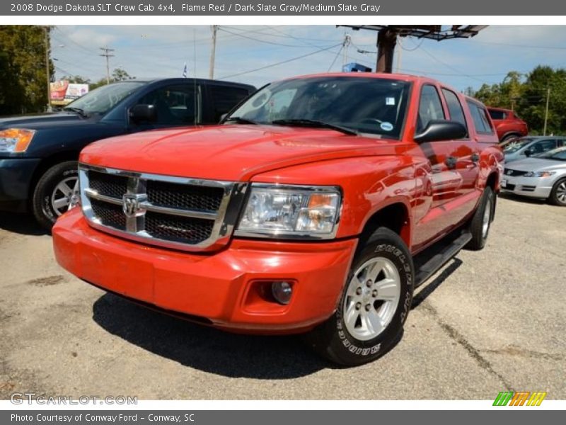 Flame Red / Dark Slate Gray/Medium Slate Gray 2008 Dodge Dakota SLT Crew Cab 4x4