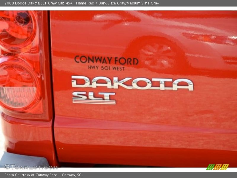 Flame Red / Dark Slate Gray/Medium Slate Gray 2008 Dodge Dakota SLT Crew Cab 4x4