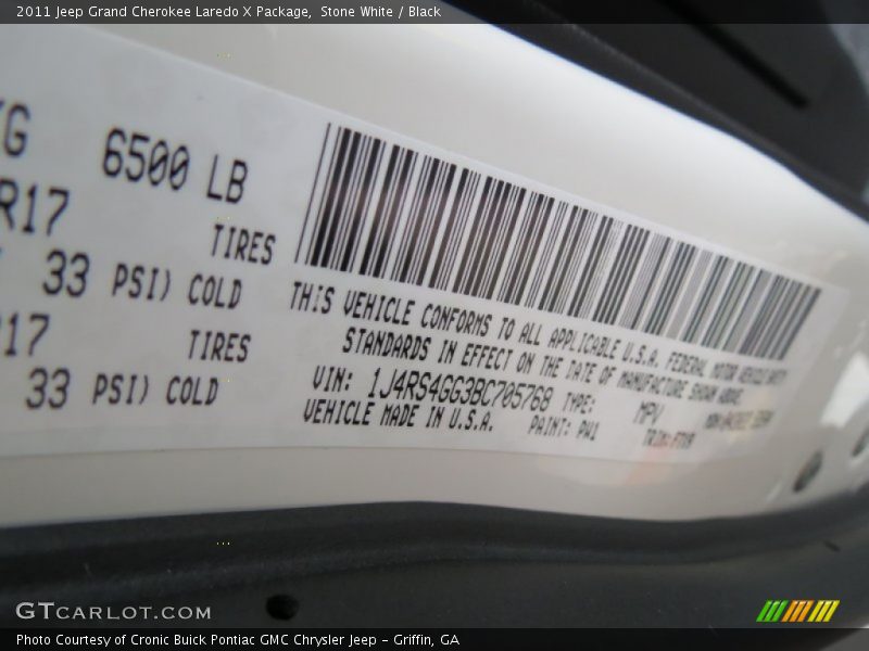 Stone White / Black 2011 Jeep Grand Cherokee Laredo X Package