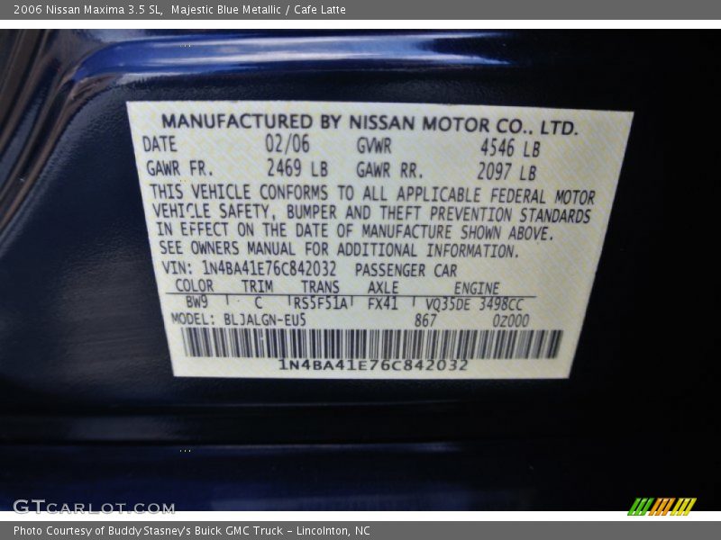 Majestic Blue Metallic / Cafe Latte 2006 Nissan Maxima 3.5 SL