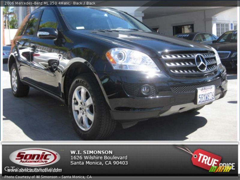 Black / Black 2006 Mercedes-Benz ML 350 4Matic