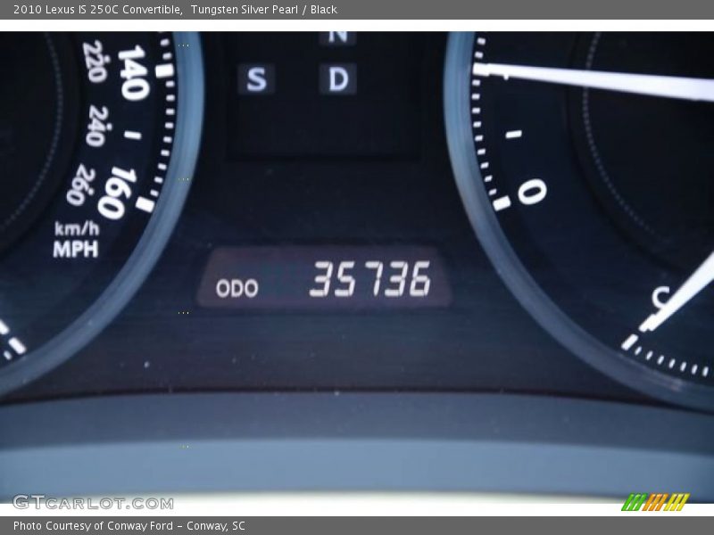 Tungsten Silver Pearl / Black 2010 Lexus IS 250C Convertible