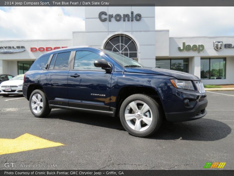 True Blue Pearl / Dark Slate Gray 2014 Jeep Compass Sport