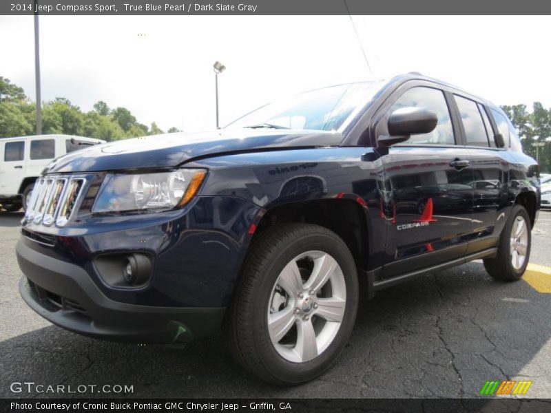 True Blue Pearl / Dark Slate Gray 2014 Jeep Compass Sport