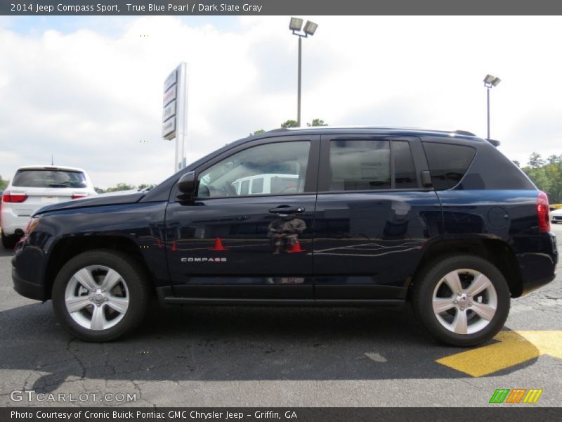 True Blue Pearl / Dark Slate Gray 2014 Jeep Compass Sport