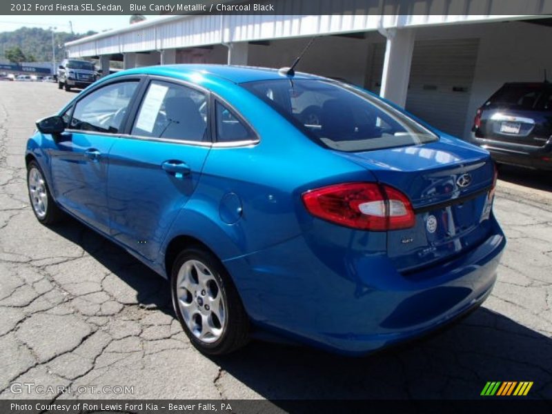 Blue Candy Metallic / Charcoal Black 2012 Ford Fiesta SEL Sedan