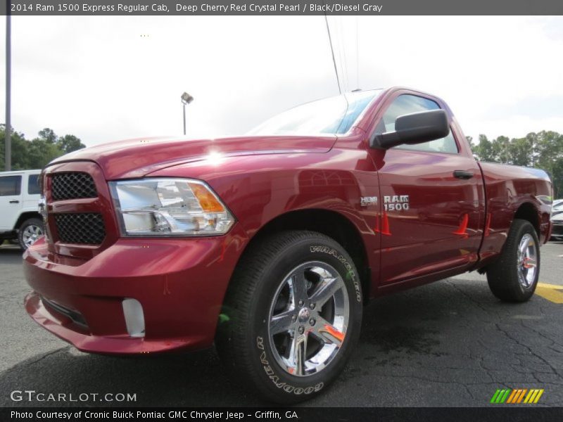 Deep Cherry Red Crystal Pearl / Black/Diesel Gray 2014 Ram 1500 Express Regular Cab