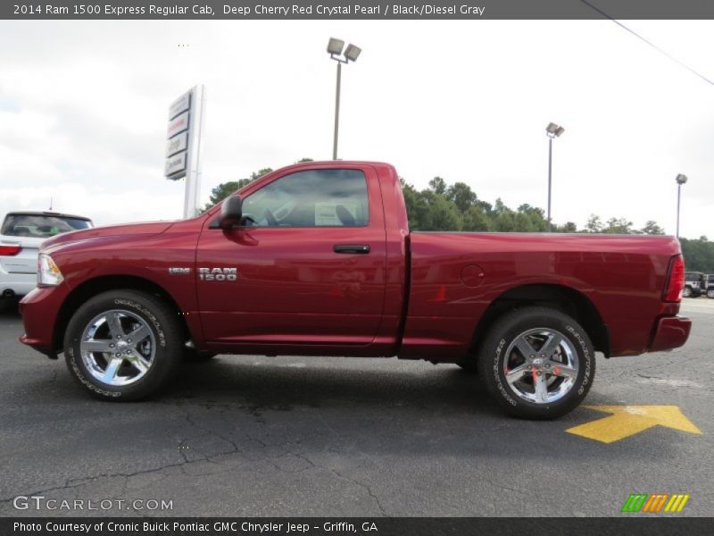 Deep Cherry Red Crystal Pearl / Black/Diesel Gray 2014 Ram 1500 Express Regular Cab