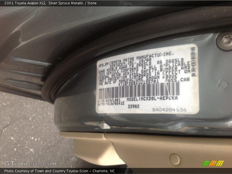 Silver Spruce Metallic / Stone 2001 Toyota Avalon XLS