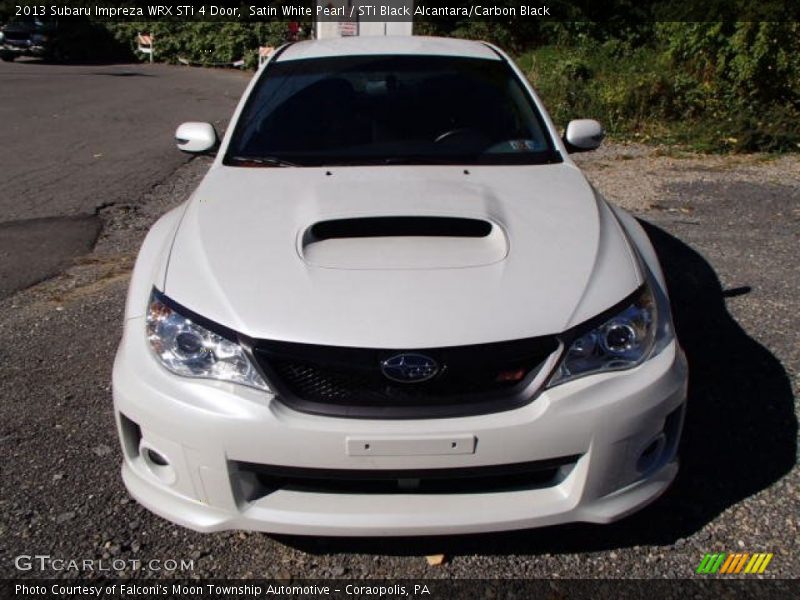 Satin White Pearl / STi Black Alcantara/Carbon Black 2013 Subaru Impreza WRX STi 4 Door