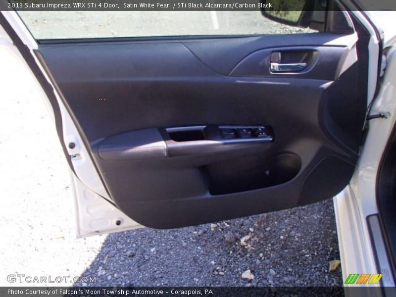 Satin White Pearl / STi Black Alcantara/Carbon Black 2013 Subaru Impreza WRX STi 4 Door