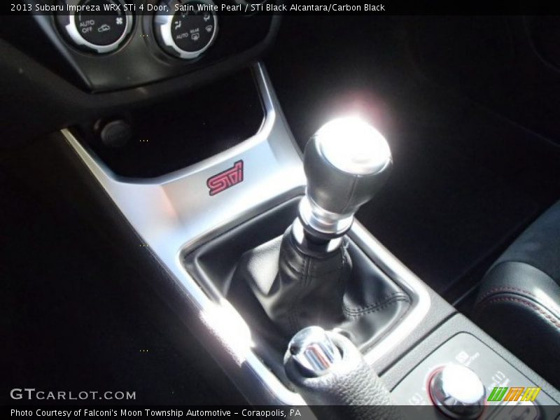 Satin White Pearl / STi Black Alcantara/Carbon Black 2013 Subaru Impreza WRX STi 4 Door