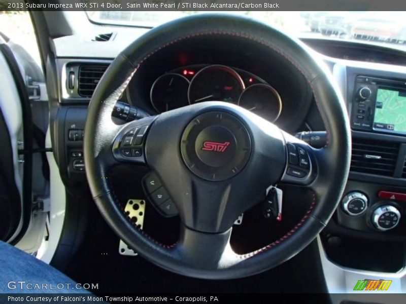 Satin White Pearl / STi Black Alcantara/Carbon Black 2013 Subaru Impreza WRX STi 4 Door