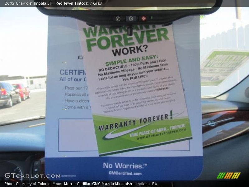 Red Jewel Tintcoat / Gray 2009 Chevrolet Impala LT