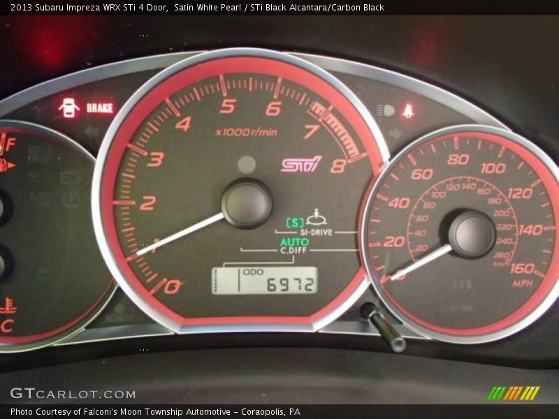 Satin White Pearl / STi Black Alcantara/Carbon Black 2013 Subaru Impreza WRX STi 4 Door