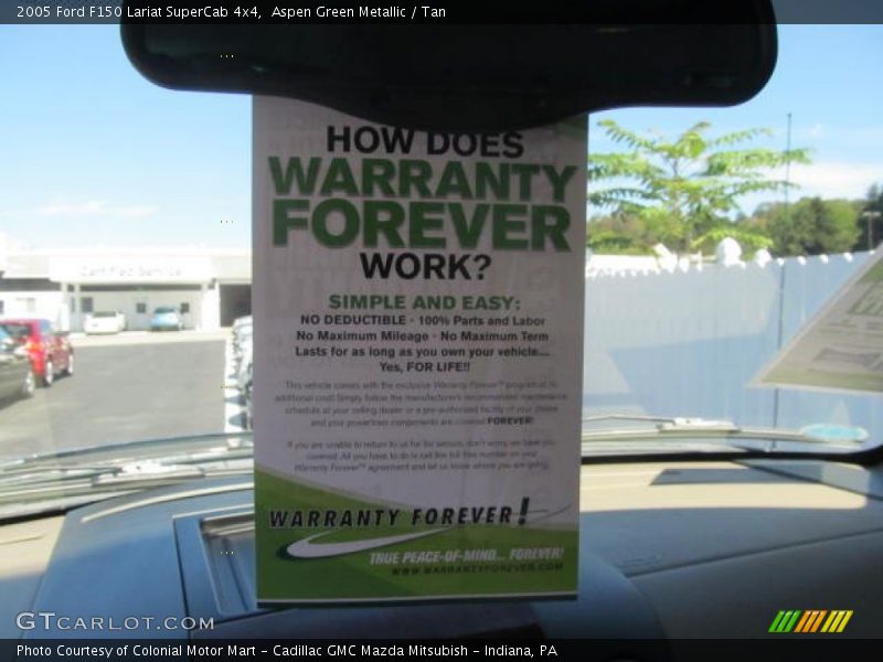 Aspen Green Metallic / Tan 2005 Ford F150 Lariat SuperCab 4x4