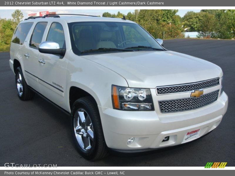 White Diamond Tricoat / Light Cashmere/Dark Cashmere 2012 Chevrolet Suburban LTZ 4x4