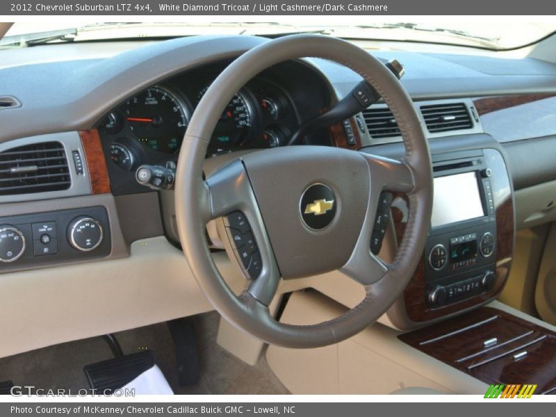 White Diamond Tricoat / Light Cashmere/Dark Cashmere 2012 Chevrolet Suburban LTZ 4x4