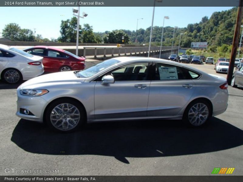 Ingot Silver / Charcoal Black 2014 Ford Fusion Titanium