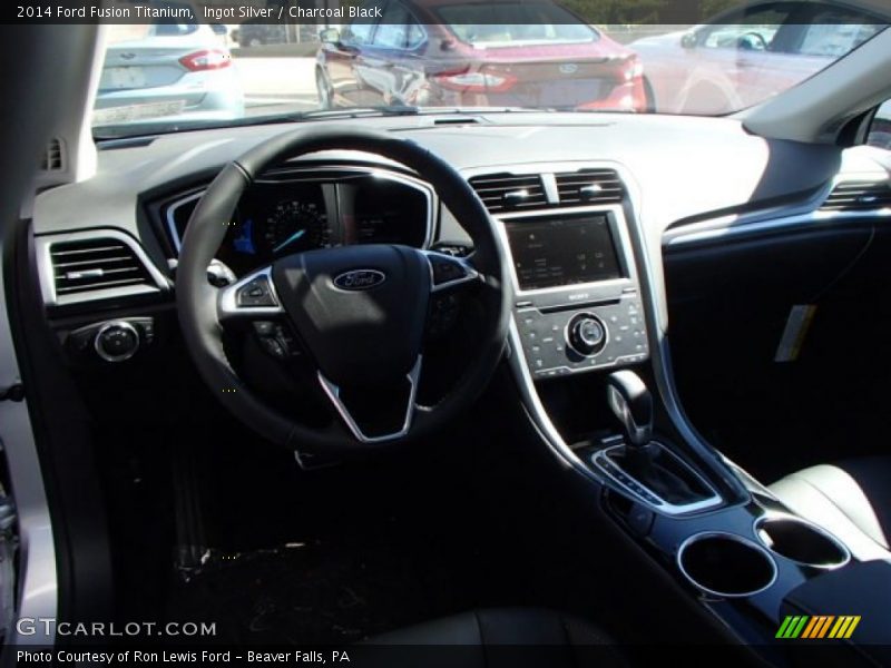 Ingot Silver / Charcoal Black 2014 Ford Fusion Titanium