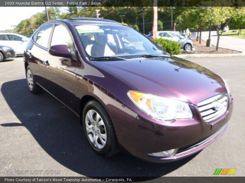 Purple Rain / Beige 2009 Hyundai Elantra GLS Sedan