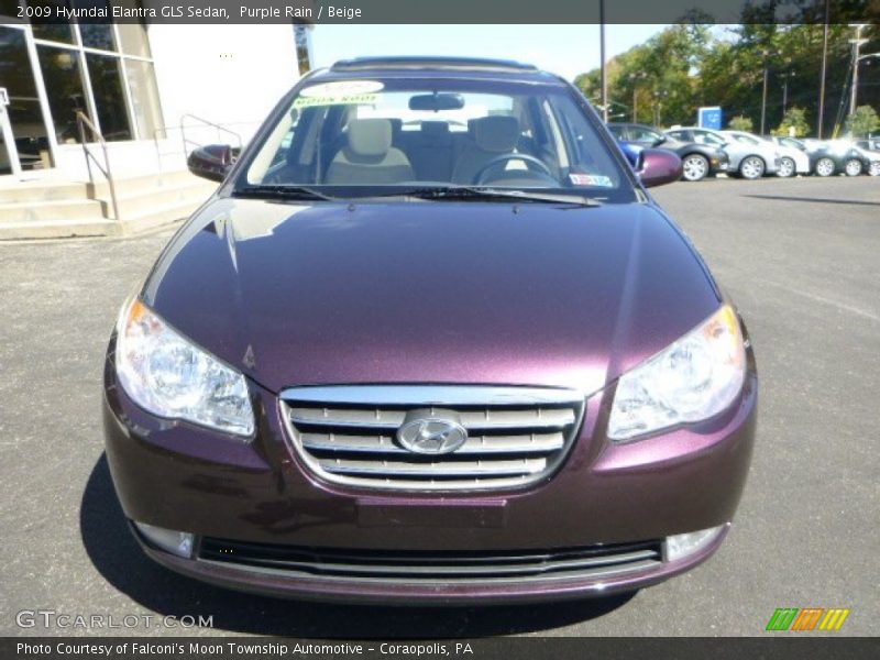 Purple Rain / Beige 2009 Hyundai Elantra GLS Sedan