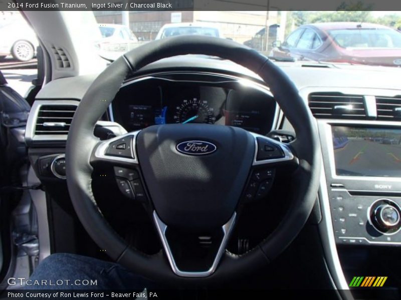 Ingot Silver / Charcoal Black 2014 Ford Fusion Titanium