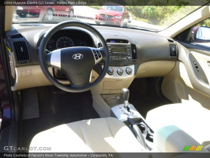 Purple Rain / Beige 2009 Hyundai Elantra GLS Sedan
